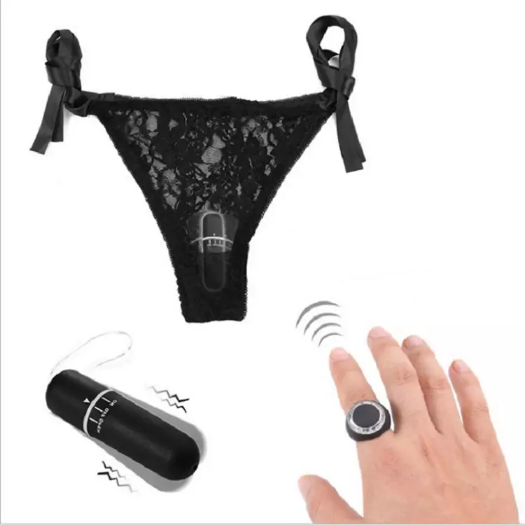 Wireless Remote Control Bullet Vibrator Lace Underwear with Ring Vibrator Adult Sex Toys for Women