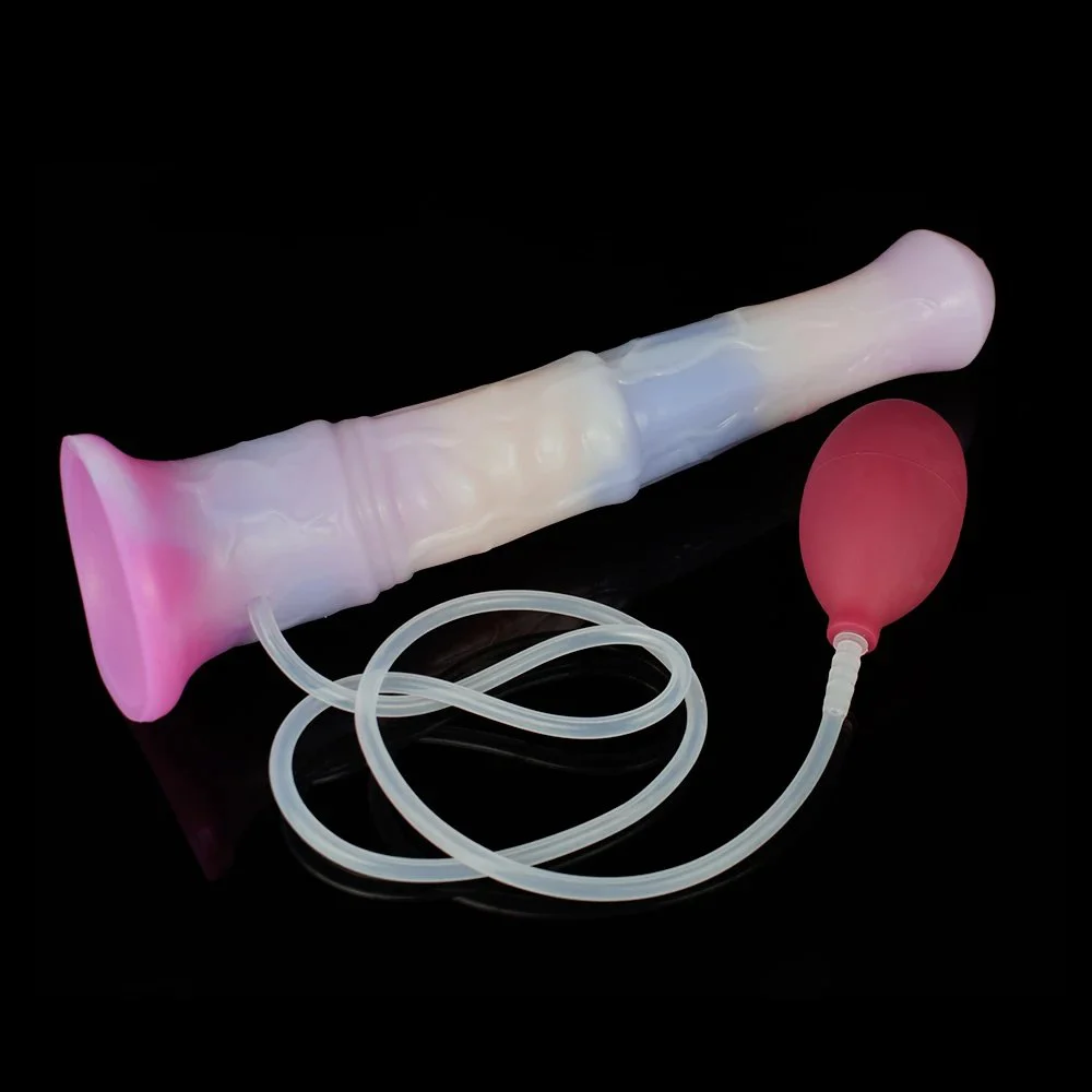 Horse Dildo Ejaculating Female Masturbation Device Anal Plug Soft Silicone Dildos Dog Knotted Anal Dildo for Women