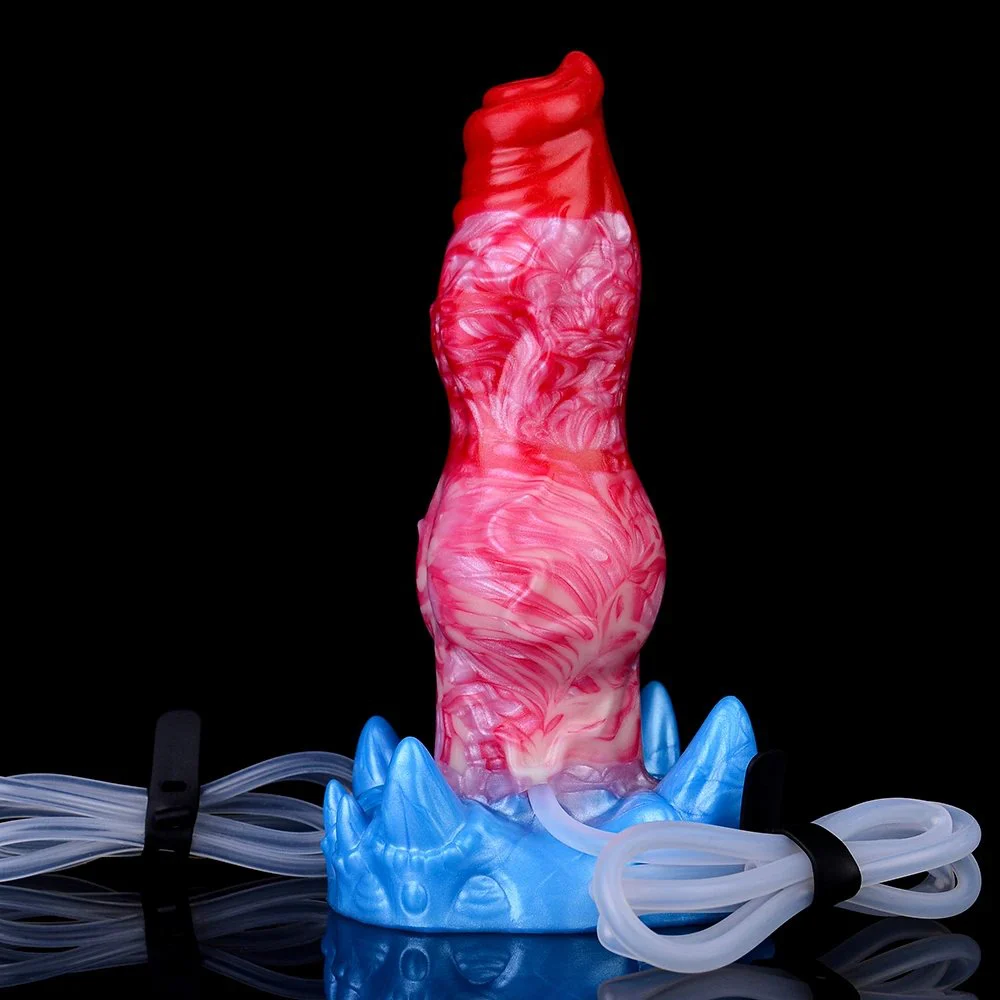 Fantasy Fire Dragon Inflatable Spraying Sexual Intercourse Dildo Silicone Spraying Masturbator Adult Suction Cup Penis Sex Toy