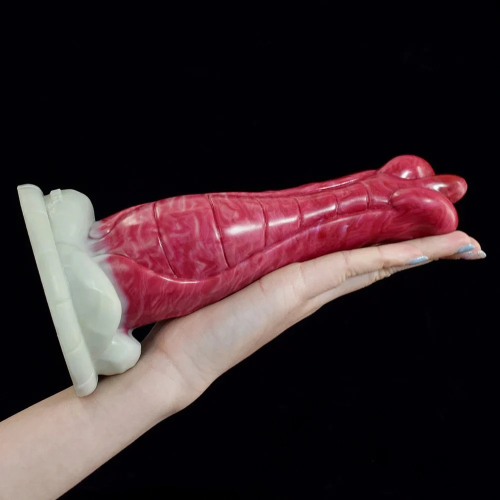 Rubber Penis for Female with Red Color Suction Cup Silicon Monster Dildo for Beginner