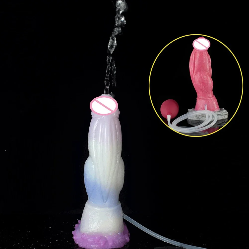 Rubber Penis Monster Large Squirting Dildo Ejaculating Enema Bulb Dildo for Women and Men