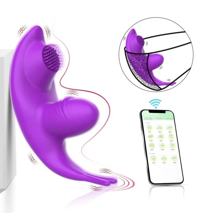 Wi-Fi Controlled 9-Frequency Dildo Invisible Clit G-Spot Sucking Panty Vibrator Female Sex Toys