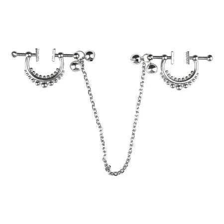 Nipple Clamps with Steel Balls for Women Adult Single Chain Clamps Comfortable Sex Toys