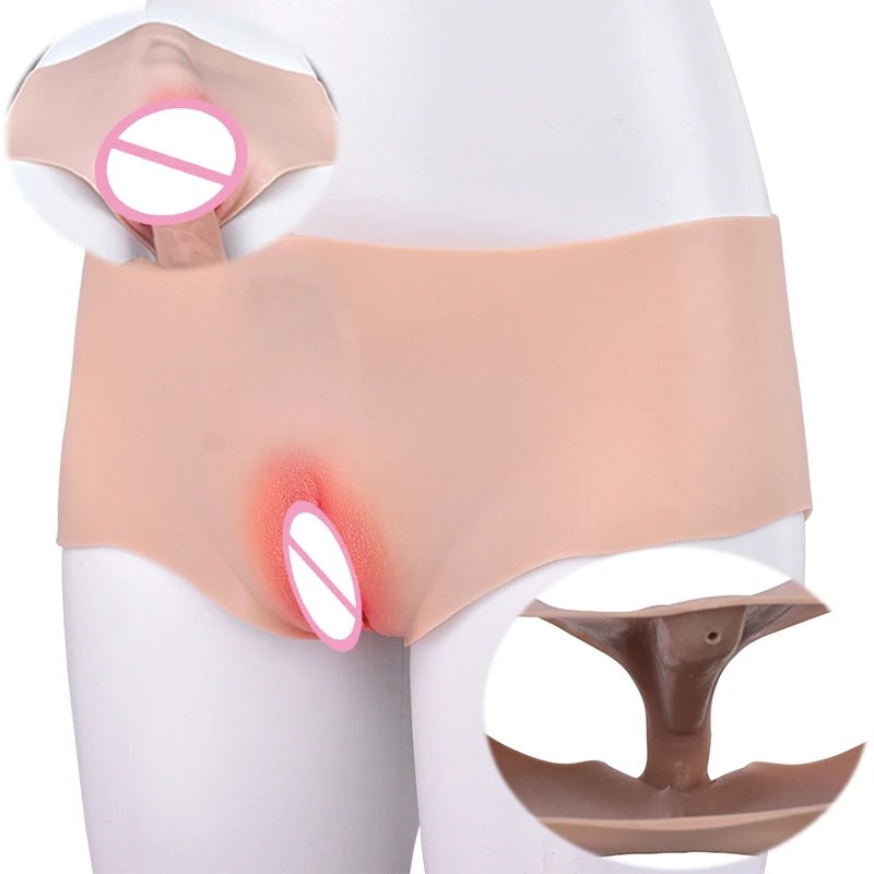Silicone Insert Vagina Panty, Pussy Underwear Vagina Pants Pussy Underwear Sissy Panties Sissy Boy Enhancer Sex Toy for Men