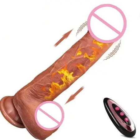 Remote Control Liquid Silicone Heating Sex Toys Realistic Clitoris Dildo Thrusting Vibrators for Women Masturbators