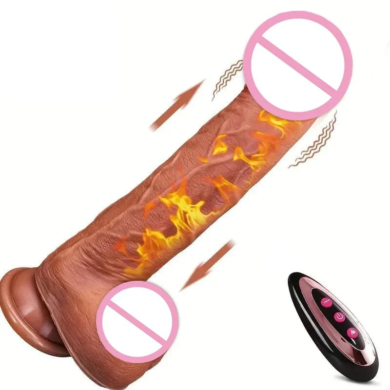 Remote Control Liquid Silicone Heating Sex Toys Realistic Clitoris Dildo Thrusting Vibrators for Women Masturbators