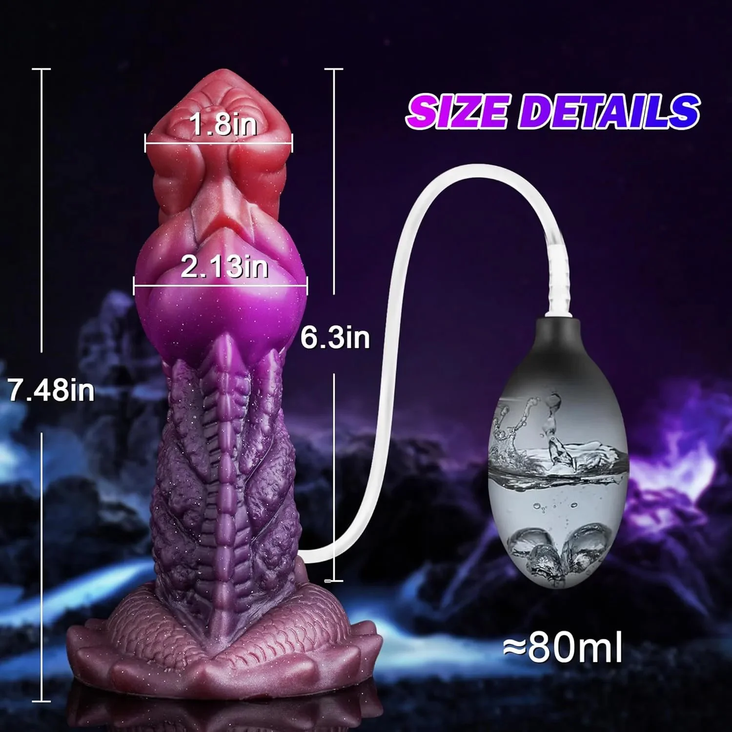 Silicone Dragon Dildo with Squirting & Ejaculating Features Soft Adult Anal Dildo Suction Cup Huge Fantasy Alien Knot for Women