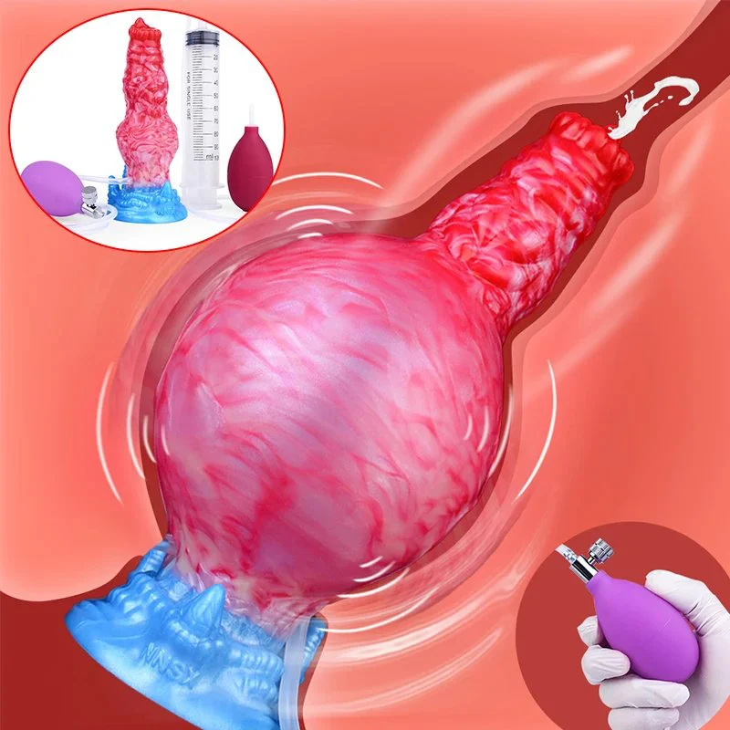Fantasy Inflatable Anal Plug with Pump Butt Shower Enema Silicone Fetish BDSM Anal Sex Large Anus Plug Dilator Prostate Sex Toys
