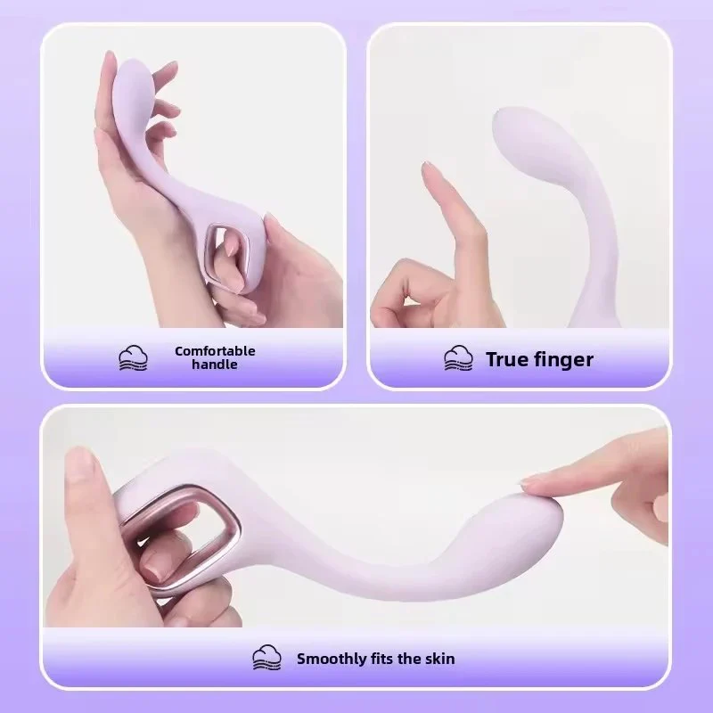 Women's Leisurely Color Matching Hard Stick Vibrator G-Spot Gadget with Strong Shock for Female Masturbation Sex Toy