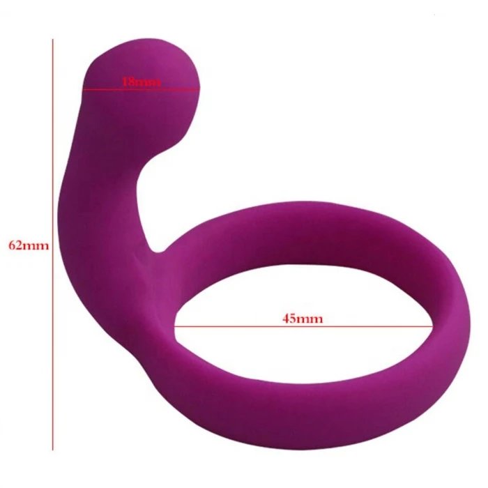 Silicone G Spot Cock Ring with Clitoris Massage Men's Sex Toys for Delay Ejaculation Metal Penis Rings