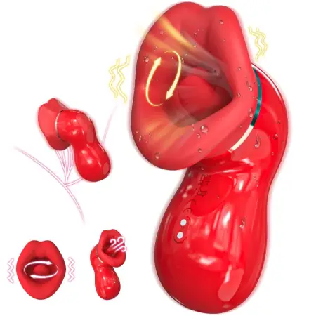 Tongue Licking Strong Sucking Vibrator 9 Frequency Clitoral Stimulator Adult Sex Toy Vibrador for Women