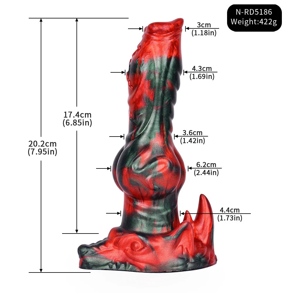 Dog Knot Dildo Curved Shaft Adult Sex Toy for G-spot Anal Play Alien Cock Toys
