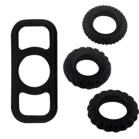 Adult Male Sex Toy Hot Wheel Man Cock Ring Set Silicone Delay Ejaculation Rings