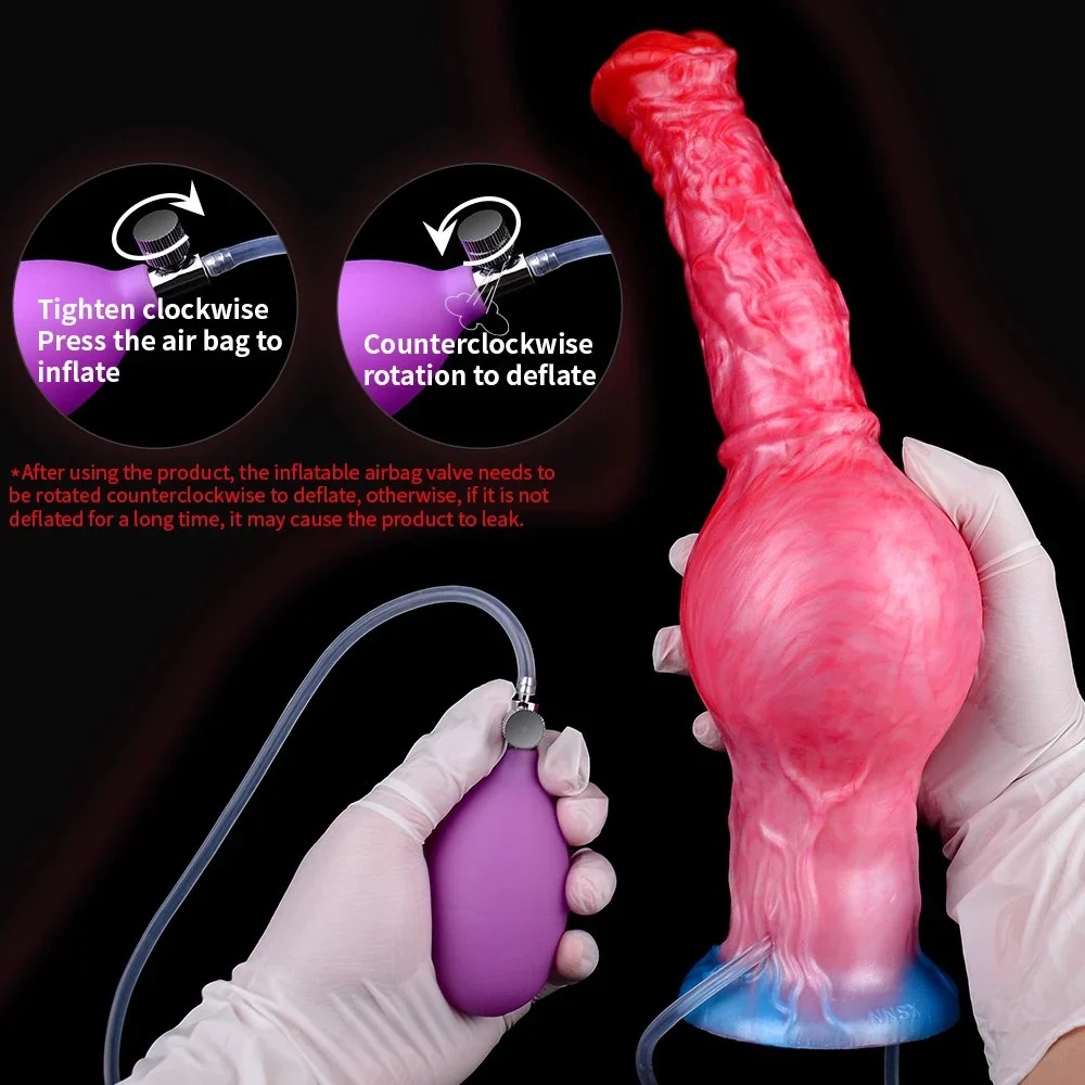 Silicone Horse Squirting Inflatable Penis Long Anal Dildo With Suction Cup Adult Sex Toys for Men Women Masturbation