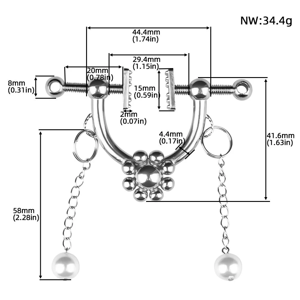 Non Piercing Nipple Clamps Clips Adjustable Metal Nipple Clamps Nipple Clips for Women Couple