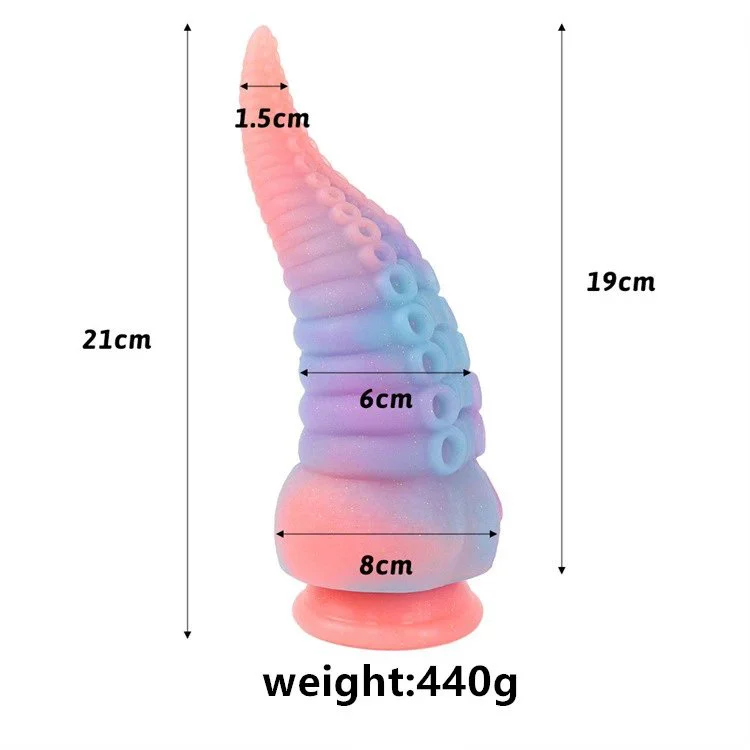 Erotic Sex Toys Liquid Silicone Luminous Octopus Dildo Anal Plug for Women