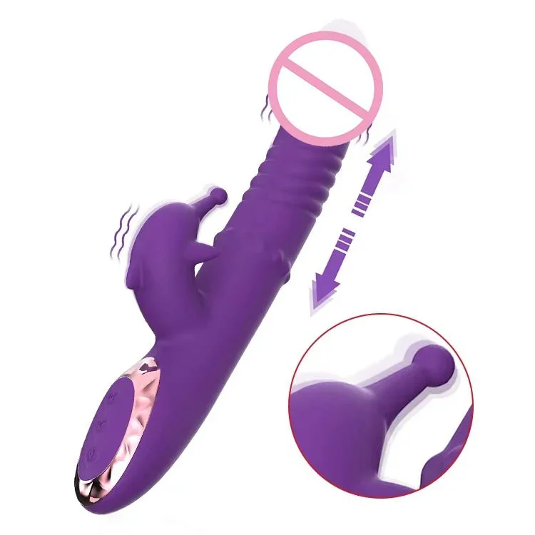 Flexible Silicone Thrusting Dildo Vibrator Vaginal Masturbators Clitoris Stimulation Rabbit G Spot Vibrator for Women Sex Toy