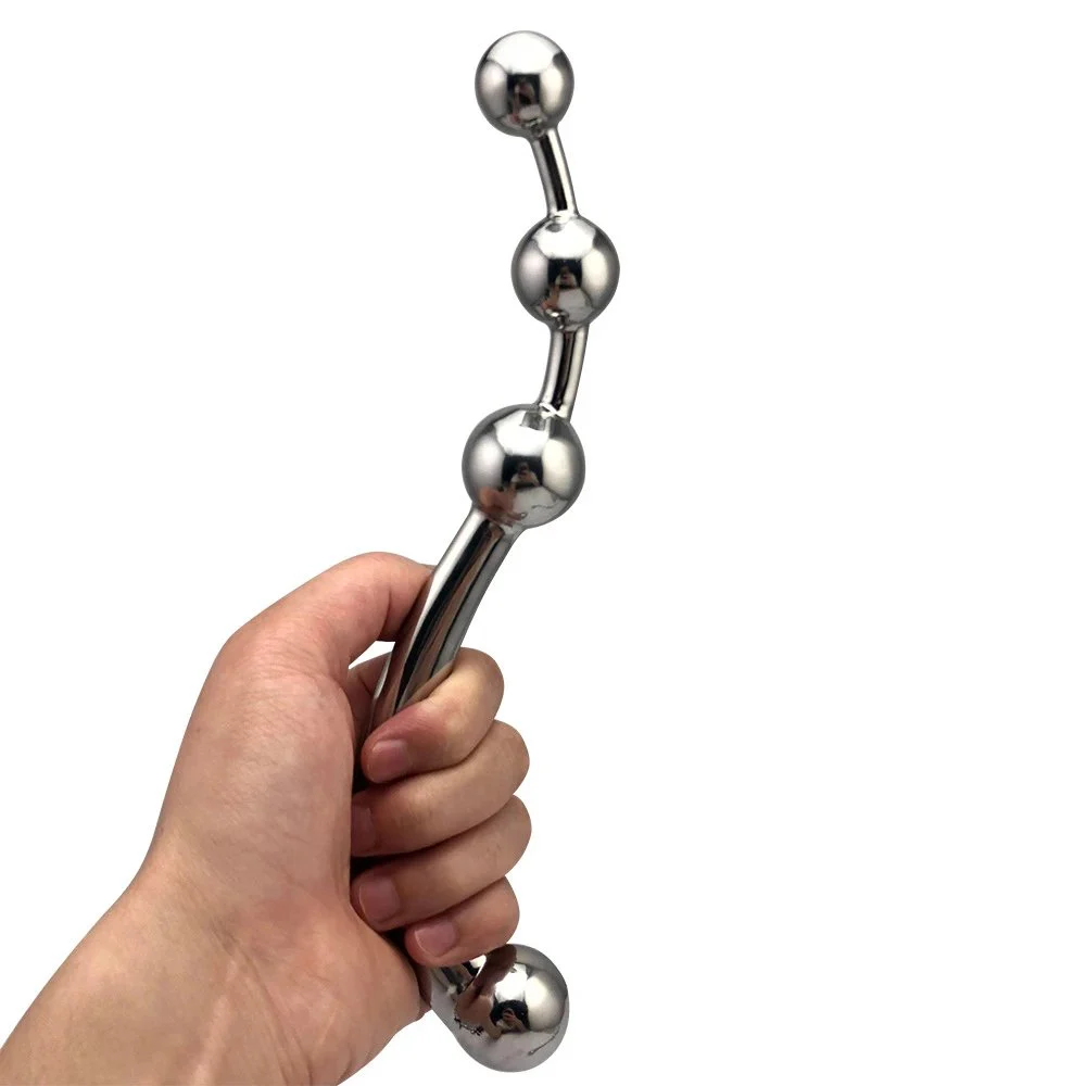 Sex Toys Double Ended Prostate Massager Stainless Steel Anal Dildo G Spot Metal Anal Beads