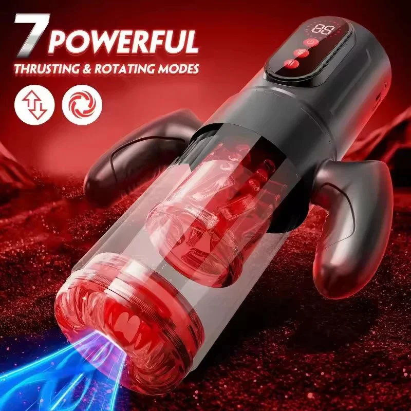 Hands Free Male Masturbator Sex Toy for Men Fleshlight with 12cm Thrusting Distance Penis Pump Male Stroker