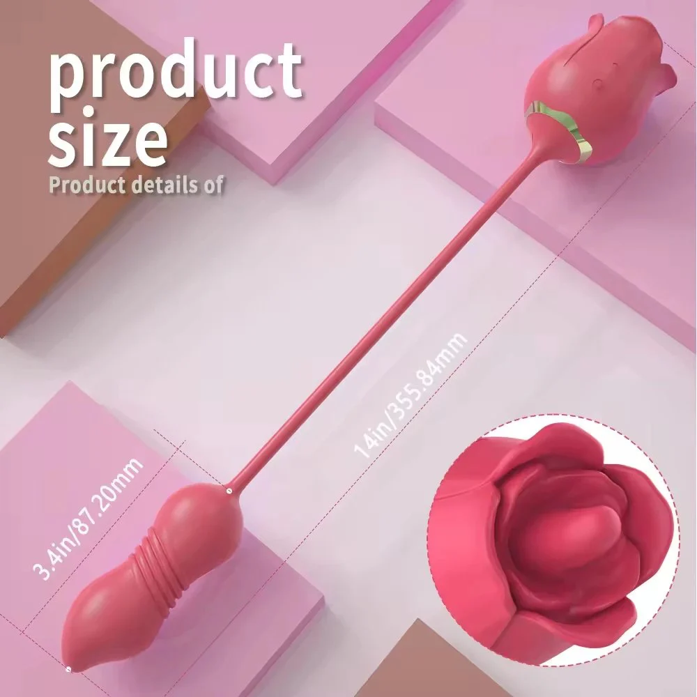 Tongue Rose Vibrator Rose Sex Toy for Women Vibrator Licking Clitoris Vibrator Roses with Tongue Stimulator