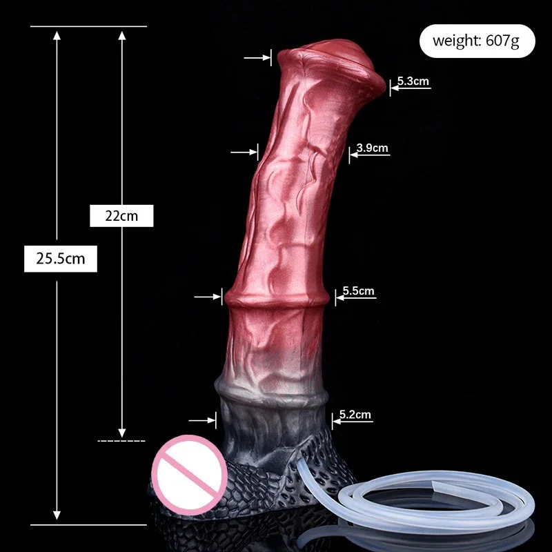 Horse Dildo Fantasy Long Long Squirting Horse Dildo With Sucker Silicone Ejaculation Penis