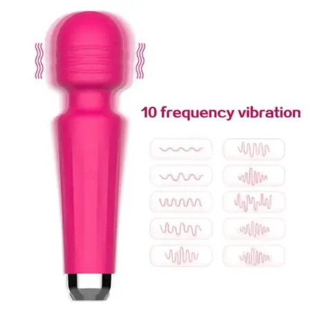USB-powered 10-Mode Vaginal and Clitoral Wand G-Spot Vibrator Sex Product for Stimulating