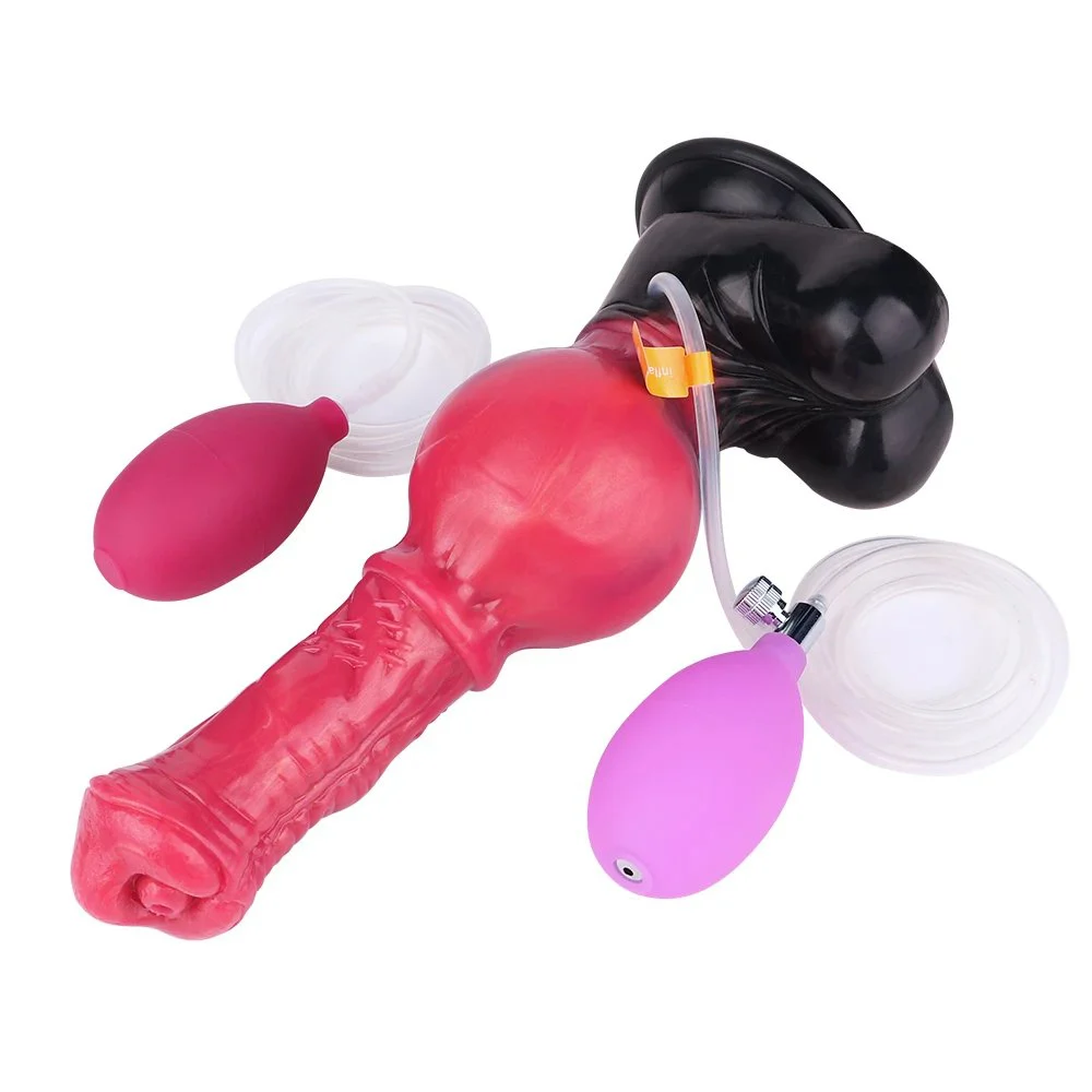 Inflatable Squirt Series Fantasy Dildo Silicone Adult Sex Toys Bottom Suction Cups Strong Adsorption to Increase Experience