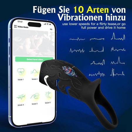 Vibrating Penis Sleeve Cock Ring Vibrator Silicone Soft Material for Male Adult Toy Penis Enlarger Stretcher G-Spot