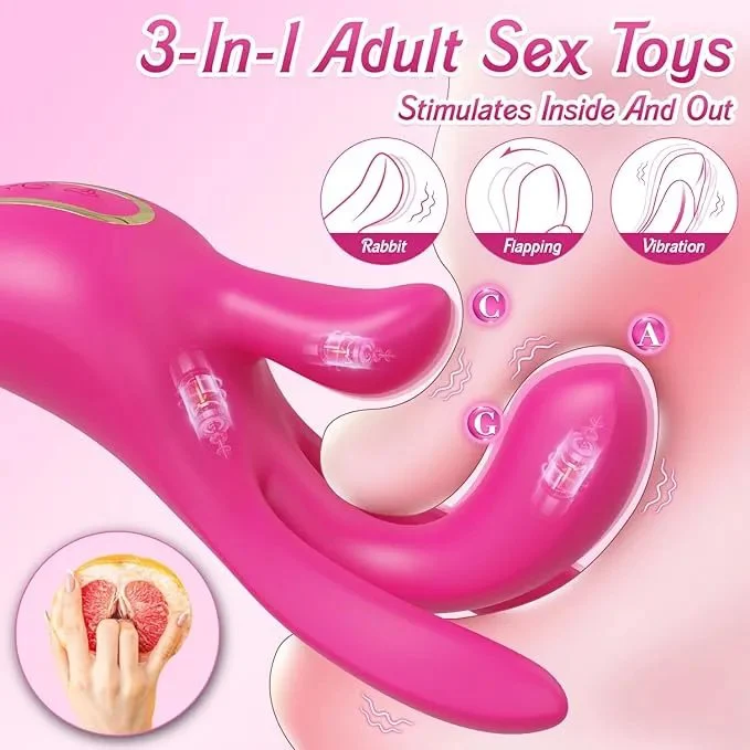 Vibrators Adult Sex Toys for Women - Finger Vibrator with 10 Flapping Patterns & 10 Vibration Modes