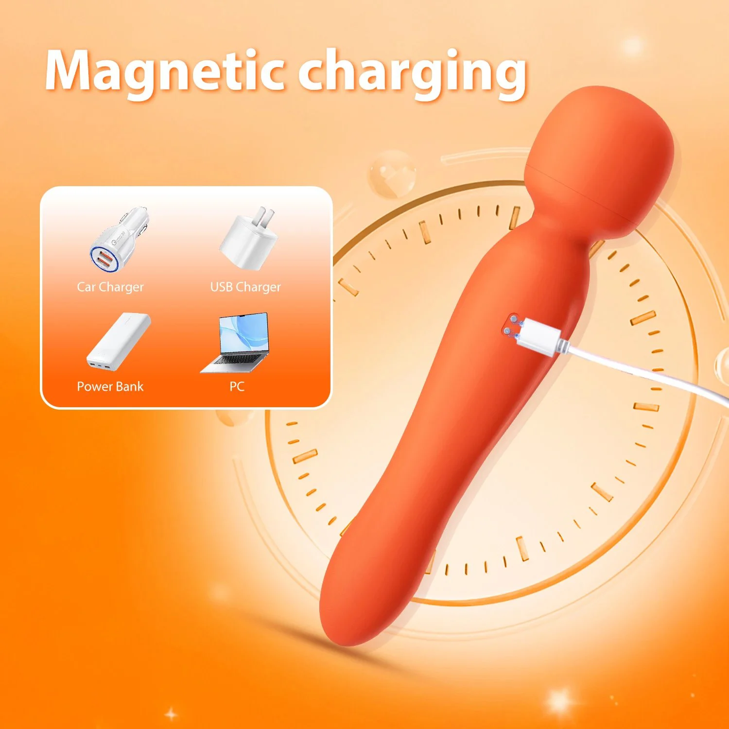 Rechargeable Waterproof Dual-Sided Vibrator Wand Adult Sex Toy G-Spot Clitoral Stimulator Sexual Massager APP Vibrator for Women