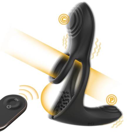 Double-Ring Vibration Lock for Couples TPE Resonance Delay Perineum for Egg Massage Sex Products