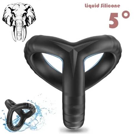 Silicone Penis Ring Pictures of Men 3 in 1 Ultra Soft Cock Ring for Erection Enhancing Sex Toy for Men