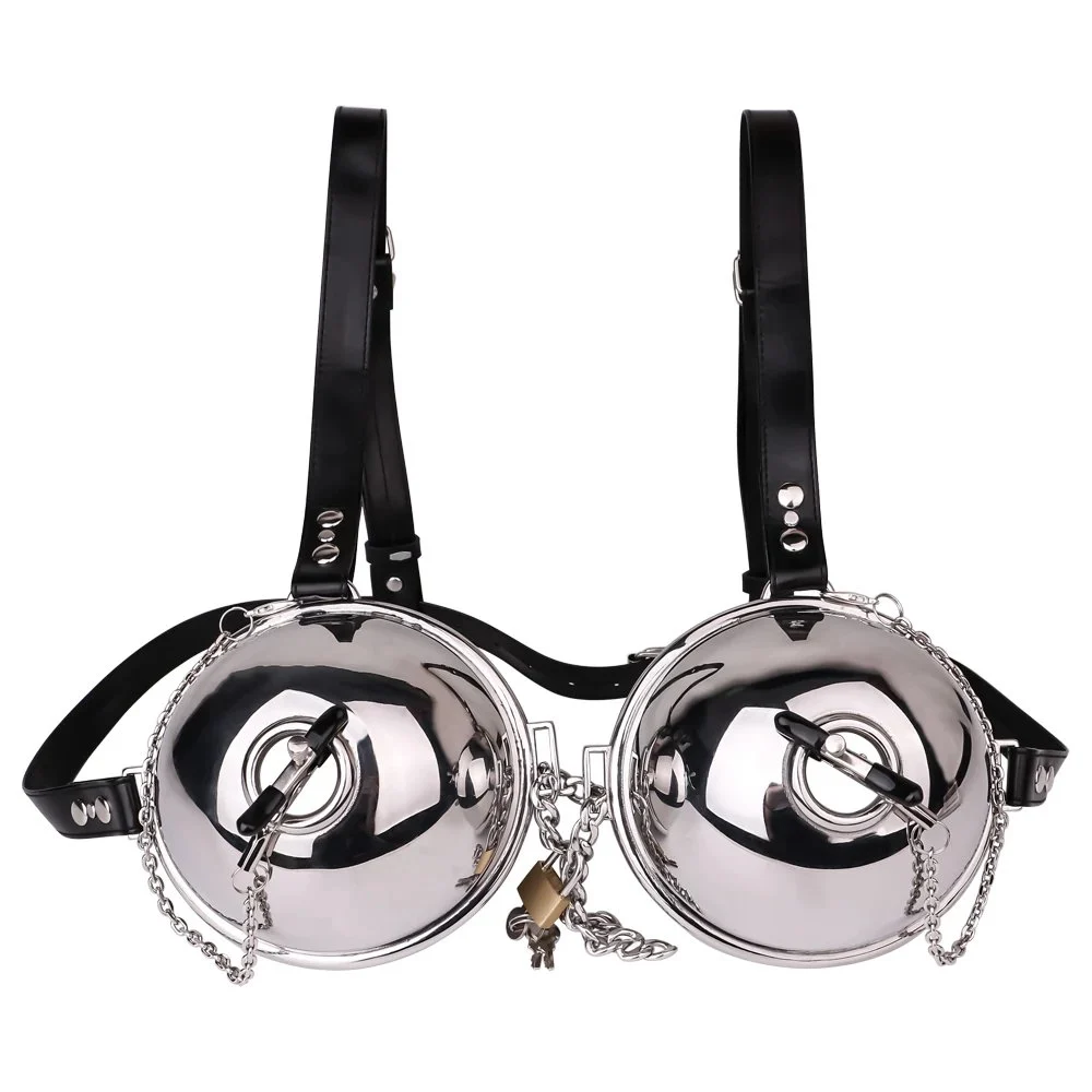 Nipple Clamp Kingkong Shield Fetish Metal Stainless Steel Nipple Clip PU Leather Bondage Couple Flirting Fun Toys
