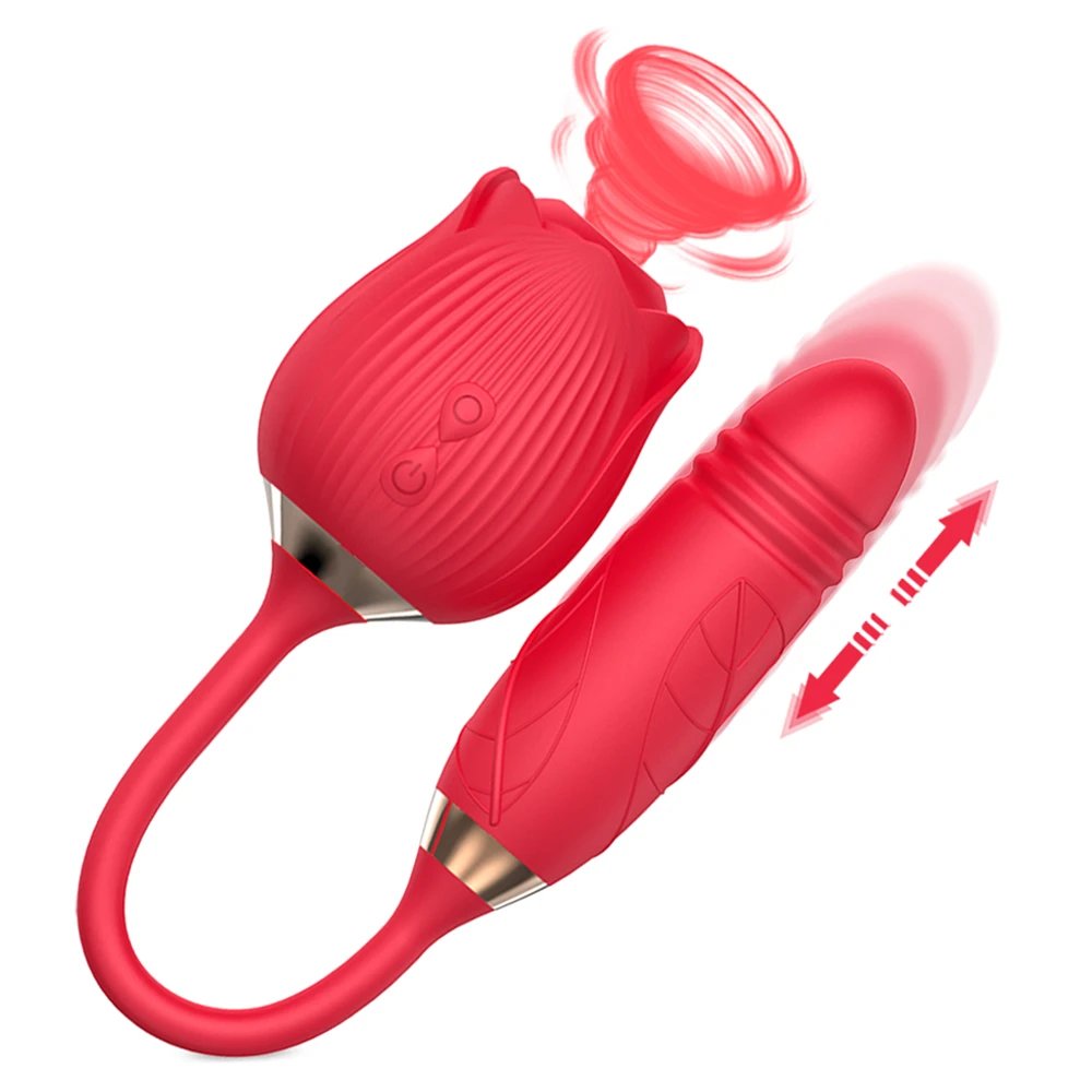 Waterproof Silicone Clitoral Sucking Vibrator Rose Sex Toys Adult Product for Woman