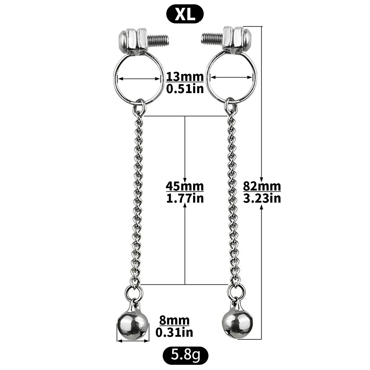 Nipple Clamps with Adjustable Metal Chain Breast Labia Clips Clit Clamp Stainless Steel Metal Nipple Shaking Clamps