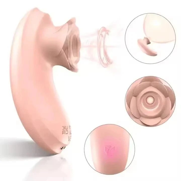 Waterproof 10 Speeds G Spot Rose Nipple Clitoris Sucking Vibrator for Women Masturbation Rose Vibrator With Handle