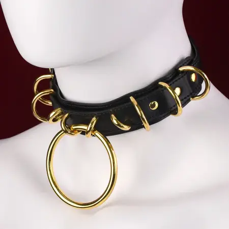 Leather Restraint Collar Suitable for Male and Female Enthusiasts Available in Two Colors Adjustable Collar