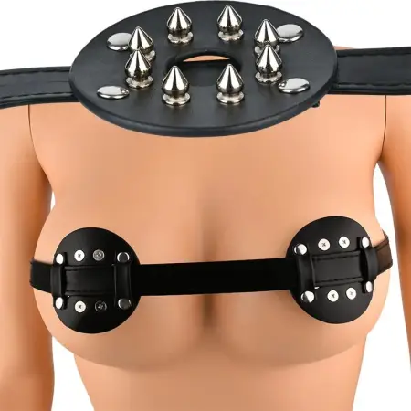 Leather studded Spiked Breast Binders Clamps,Body Bondage Sex Toys for Women Men Adults Game,Invisible Nipple Sticker