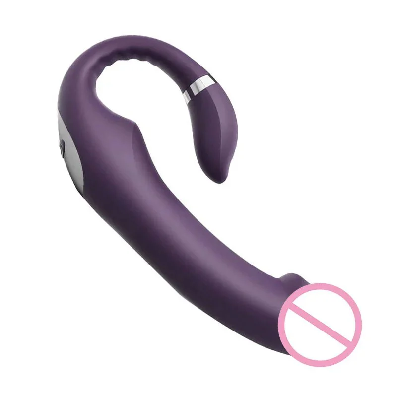 Dual Motors G Spot and Clit Stimulation Double Ended Head Strapless Strap on Dildo Vibrator Women Adult Sex Toy for Women Female