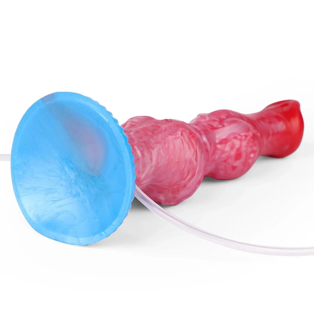 Dual Knot Dog Ejaculation Dildo With Inflatable Anal Plug Toys Animal Squirting Anal Dildos Erotic Products for Men Women