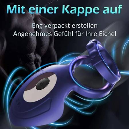 APP Controlled Adjustable Vibrating Cock Ring for Men 3-in-1 Silicone Male Sex Toys With Delay Ejaculation Function
