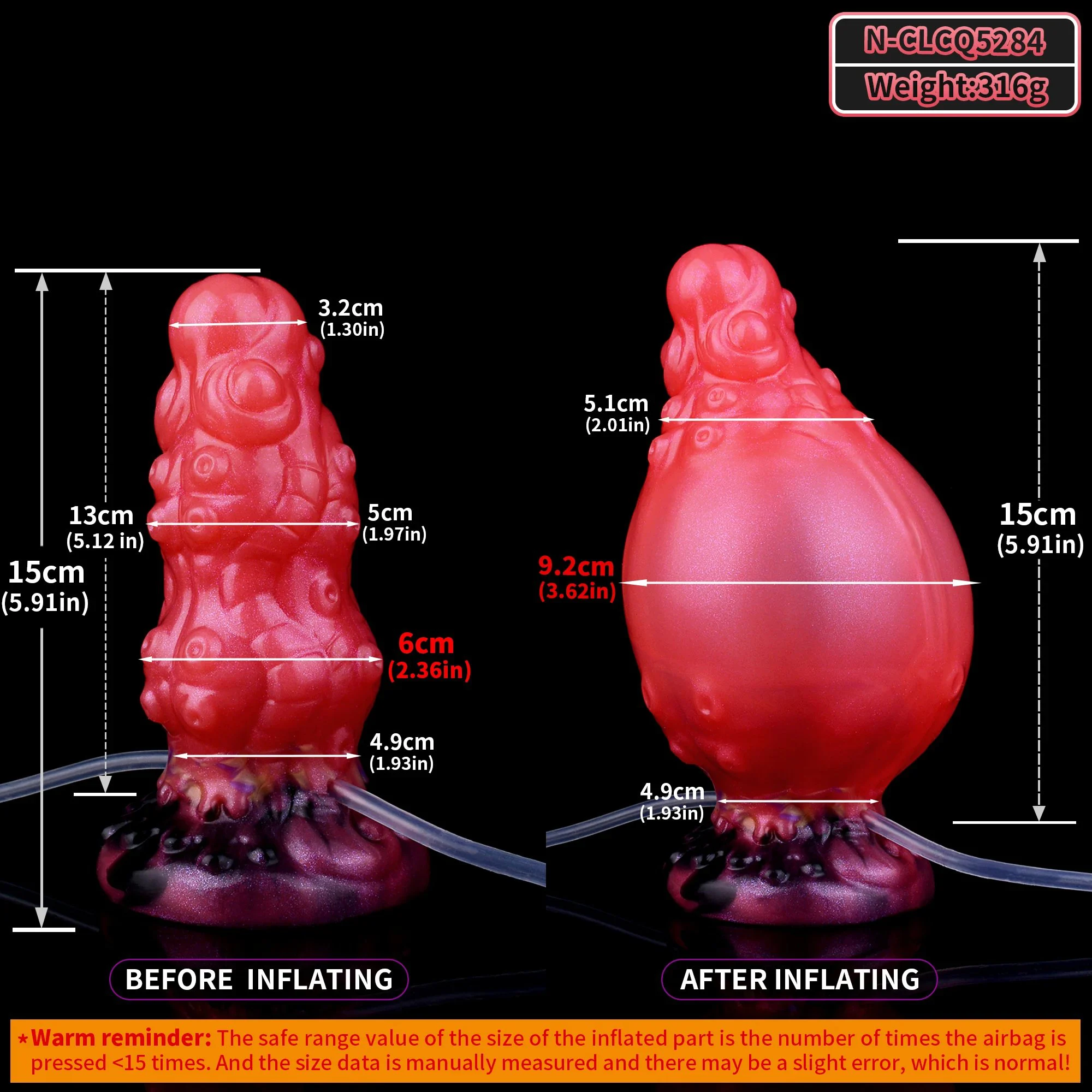 Fantasy Series Inflatable Anal Plug Silicone Anal Plug Set Multi-purpose Inflatable Squirting Suction Cup Dildo