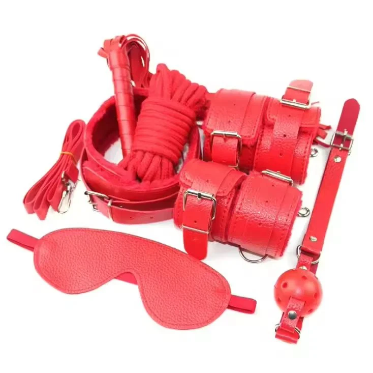 Gag Whips Cuffs Nipple Clamp Products 7 Pcs Set Sex Toys Bdsm Sexy Bondage Lingerie