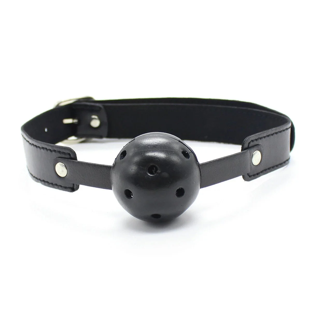 Games Sex Toys Rolling Buckle Breathable Deluxe Ball Gag PU Leather Mouth Gag for BDSM