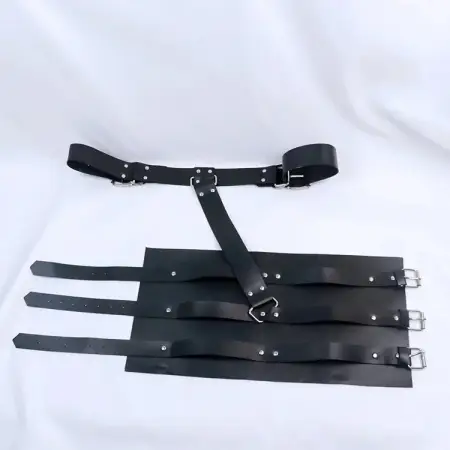 Adult Sex Toy Leather Back Handcuffs Bondage Gear Adjustable for Couples