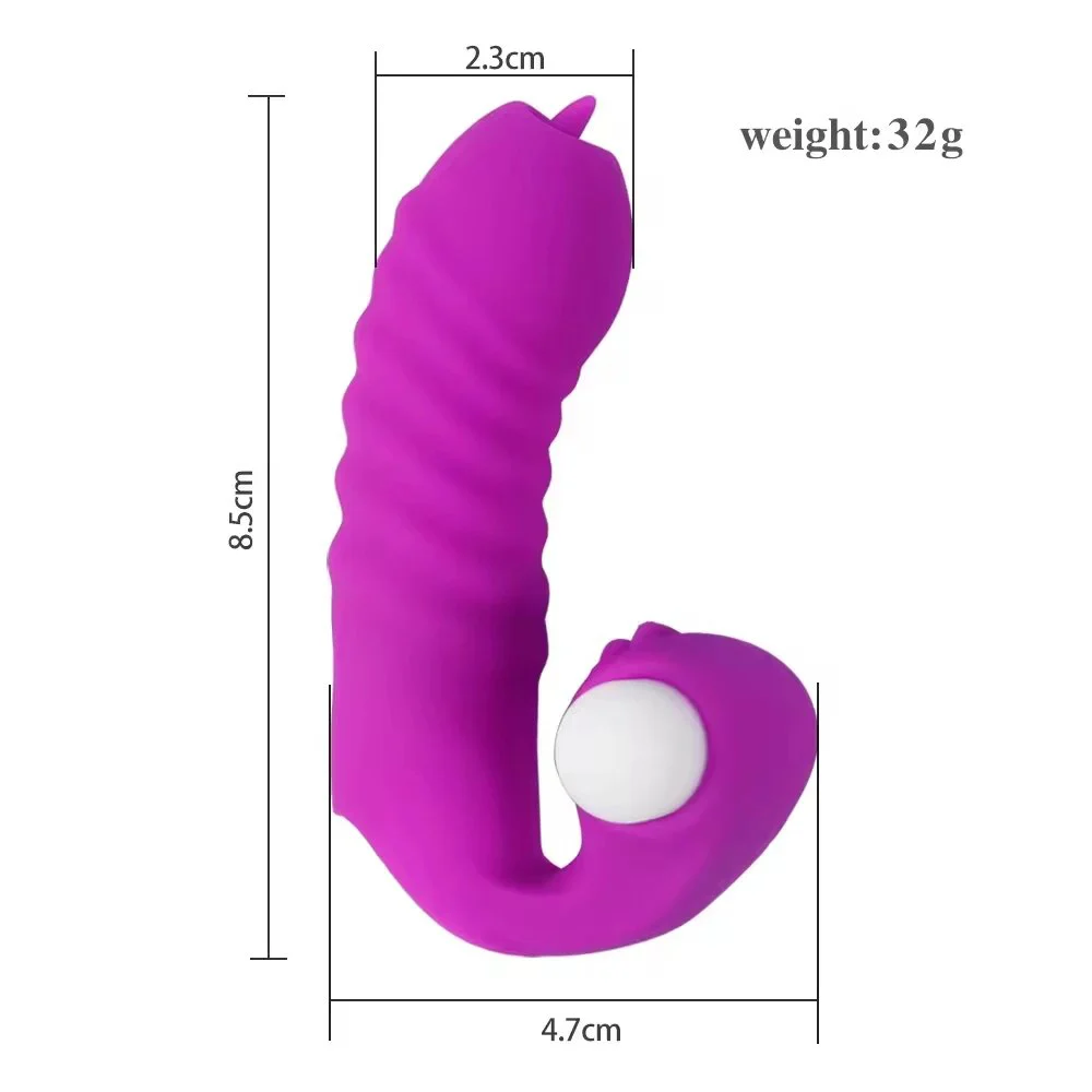 Tongue Licking Vibrating Finger Sleeve for Women Couples Wearable G Spot Massager Clitoral Stimulator