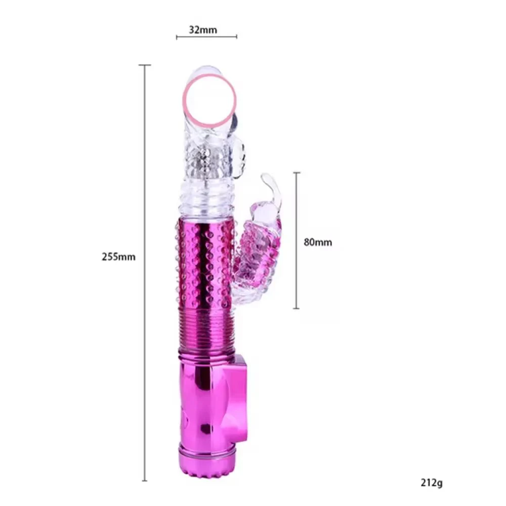 Usb Charger IPX5 Telescopic Butterfly Balls Strapless Patting Dildo Rabbit Vibrator for Women