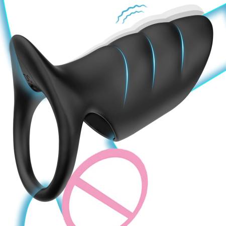 10 Modes Sexual Stimulation Device Penis Vibrating Cock Ring Sex Toy for Men