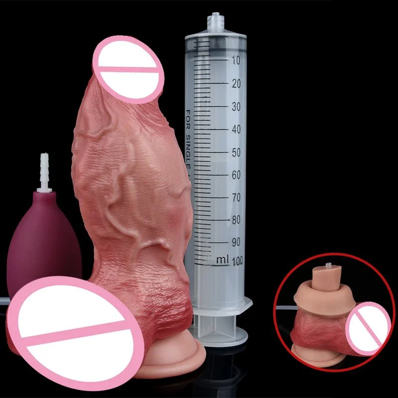 Double-layer Construction Delivers a More Realistic Sensation in This Simulated Water-jet Dildo, Crafted From Silicone Material
