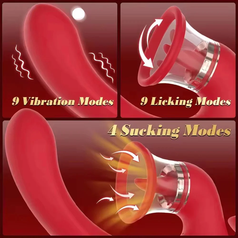 3 in One Strong Female Silicone g Spot Clitoral Tongue Licking Vibradores Para Mujer Sex Toy for Women